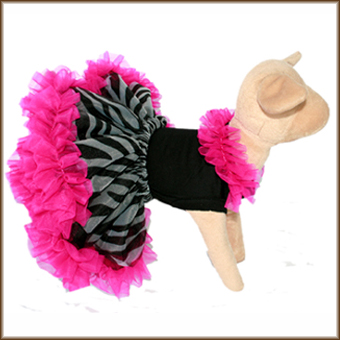 Zebra Print Dog Tutu Costume